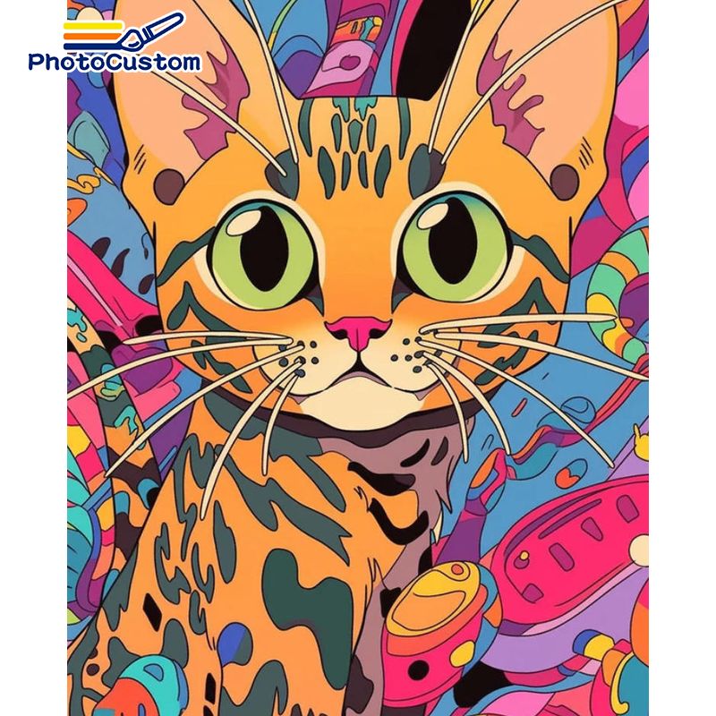Art Craft Easy Ideas - PhotoCustom Zencefil Kedi Sayılarla Boyama Ev