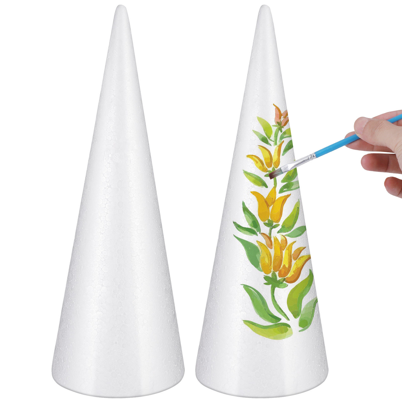 Art Craft For Preschool - 2 Adet Köpük Koni Şeklinde Polistiren