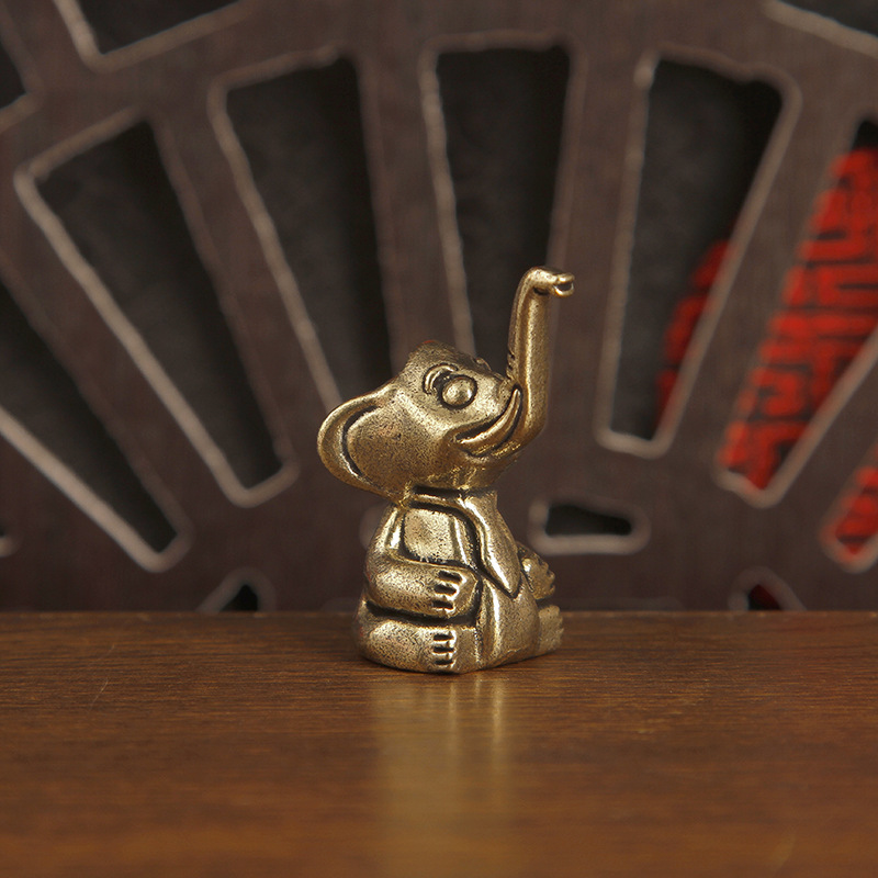 Art Craft Elephant - 1 adet Pirinç Sevimli Fil Biblosu