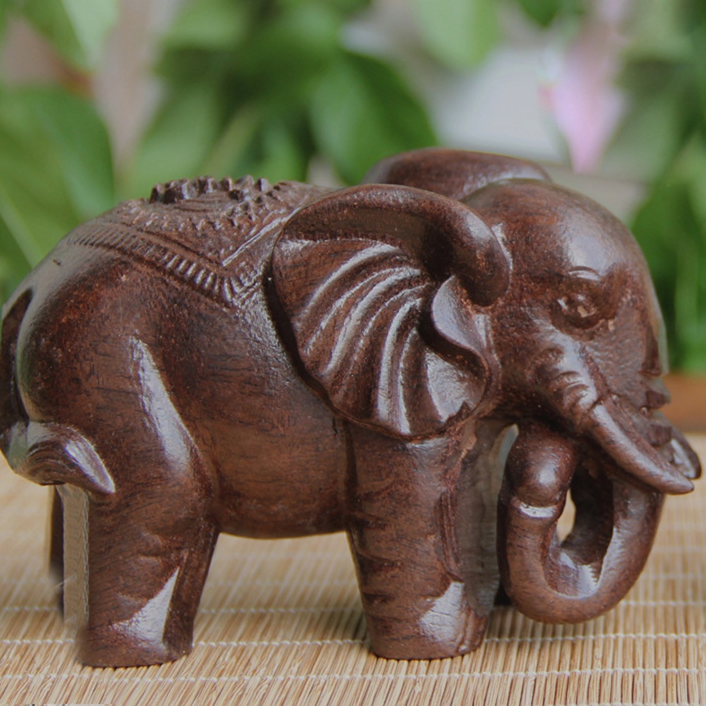 Art Craft Elephant - Ahşap fil heykel dekorasyon buda hayvan
