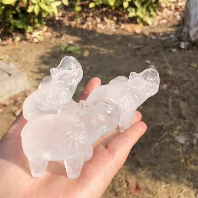 Doğal Temizle Kuvars Fil Oyma  - Art Craft Elephant incelemesi ve fiyatı