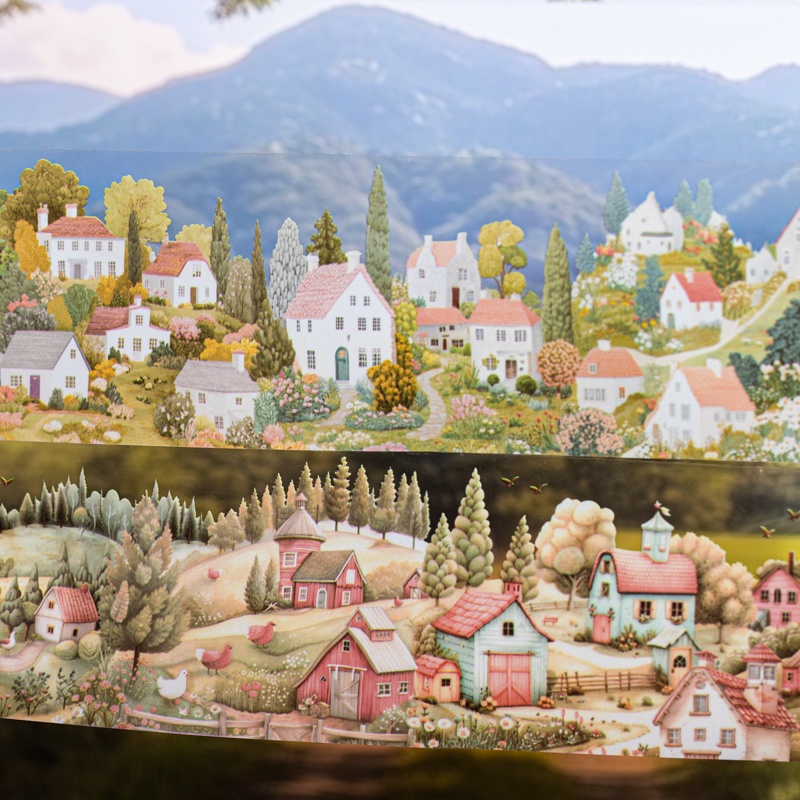 6 Rulo 6Cm×200Cm Köy Temalı Ba - Art Craft Village incelemesi ve fiyatı